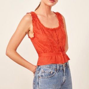 Reformation Eyelet Top